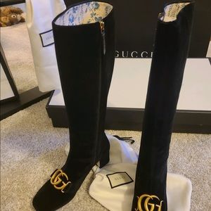 Gucci Velvet Malaga boots